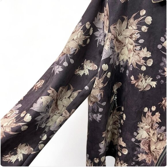 Chico's Sueded Floral Moto Jacket Size 3 (16/18), New - Picture 15 of 16